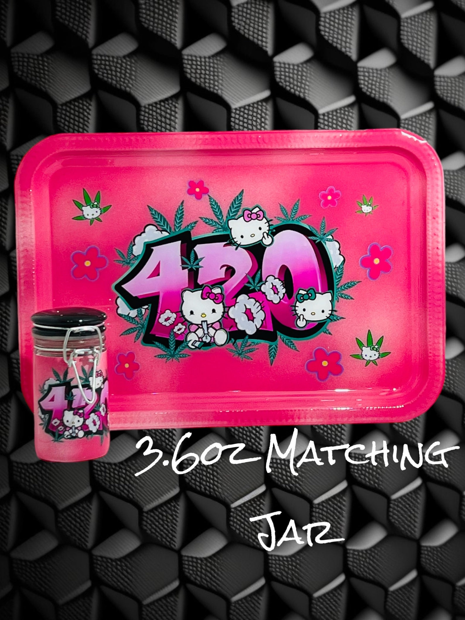 Pink Hello Kitty Rolling Tray, Handmade Tray, Custom Rolling Tray