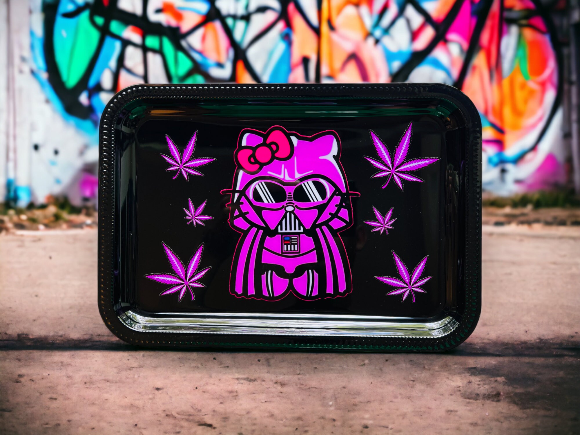 Hello Kitty Rolling Tray Hello Kitty Darth Vader Custom Etsy