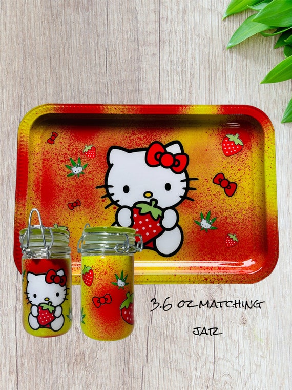 Hello Kitty Rolling Tray, Hello Kitty, Rolling Tray, Custom Rolling Tray,  Strawberry Hello Kitty, Girly Rolling Tray