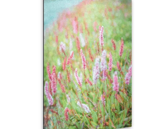 Painterly Pink Flowers Fine Art Photography - Cottage Wall Decor