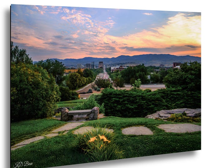 Boise Train Depot, Sunrise Fine Art Cityscape Print - Idaho Capitol View - Large Sizes