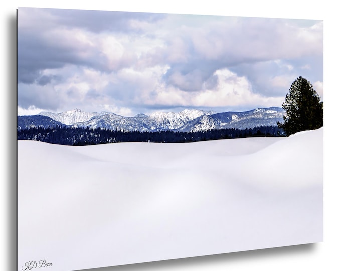 Winter Landscape, Minimalist Fine Art Photography, McCall Idaho Snow Scene