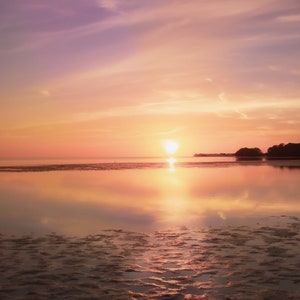 Tramonto sul mare calmo della Florida - Fotografia artistica di paesaggi marini - Stampa su carta-Tela-Metallo-Acrilico Decorazione da parete per la casa o regalo
