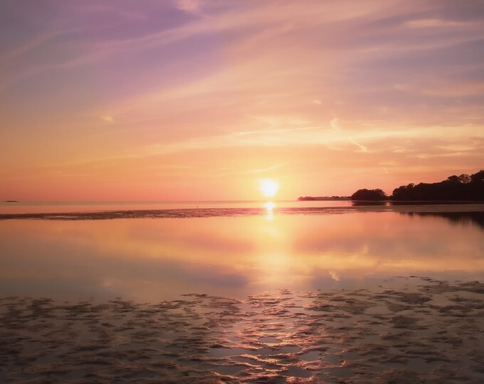 Sunset Over Florida's Calm Sea - Seascape Fine Art Photography - Paper Print-Canvas-Metal-Acrylic  Home Wall Décor or Gift