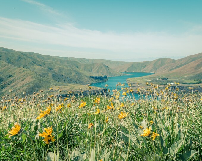 Vintage Summer Nostalgia: View of Lucky Peak Reservoir-Boise-Idaho Horizontal Photo Print-Canvas-Metal-Acrylic Fine Art Wall Décor or Gift