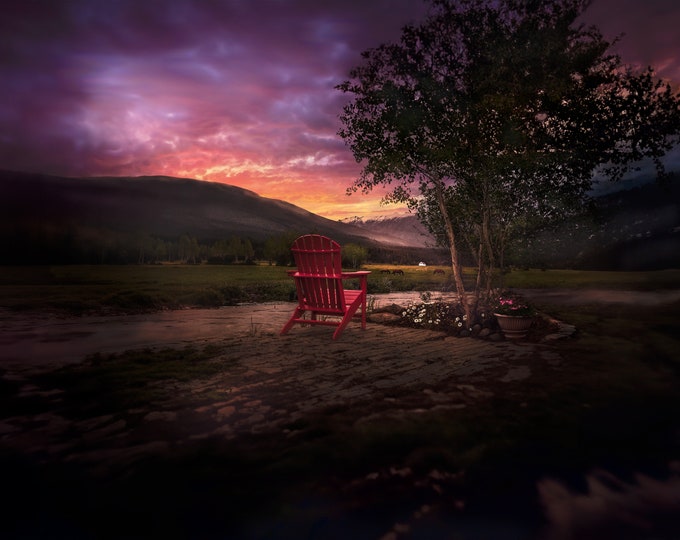Sunset Meadow Reflections: A Fourth of July Tribute/Fine Art Photography/Paper Print-Canvas-Metal-Acrylic/Home Wall Décor/Unique Gift