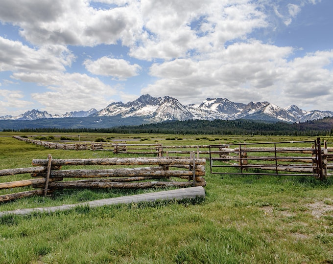 Sawtooth Mountain Range, Stanley, Idaho, Rustic-Wall-Art, Print/Canvas/Metal/Acrylic, Home/Cabin Wall Décor/Unique Minimalist Scenic Gift