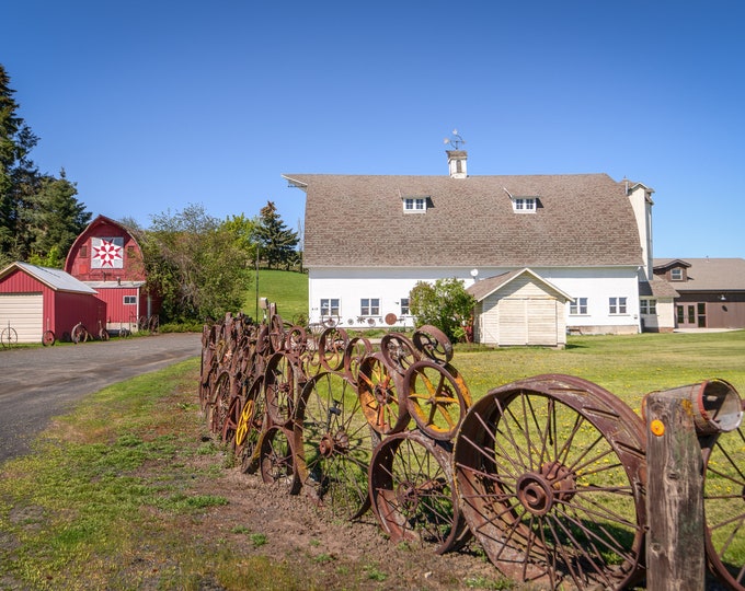 Barn Photography: Dahmen Artisan Barn, Palouse Farmhouse, Western Country Ranch, Fine Art Photography Print-Canvas-Metal-Acrylic Wall Décor