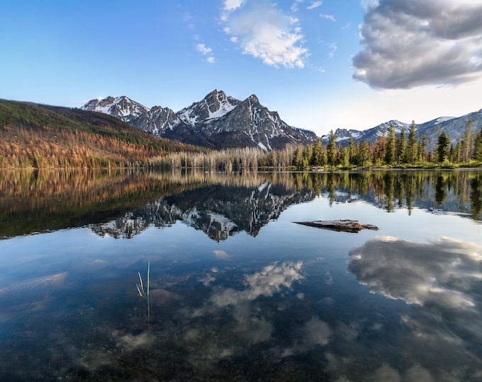 Stanley Lake/Sawtooth Mountains, Nature-Wall-Art, Paper Print/Canvas/Metal/Acrylic  Home/Cabin Wall Décor/Unique Minimalist Scenic Gift