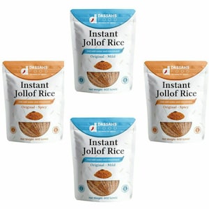 Instant Spicy and Mild Jollof Rice with Rice Spice (Pack of 4) – Authentic West African Flavor, Quick and Easy Meal Solution