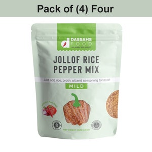 Mild Jollof Rice Pepper Mix – Perfect for Flavorful Jollof Rice with Gentle Spice, Premium Quality Ingredients, Easy to Use