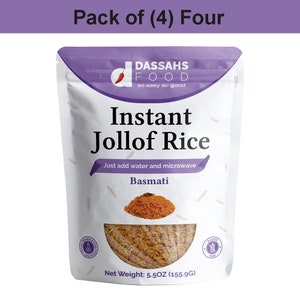 Basmati Instant Jollof Rice – Authentic West African Recipe, Quick and Easy, Premium Quality Basmati Rice, Rich and Savory Flavors