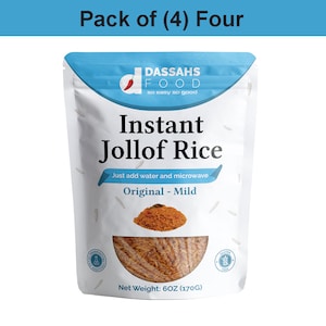 Mild Instant Jollof Rice-Quick and Easy Gourmet Meal, Premium Quality Ingredients, Rich and Savory Flavors with a Gentle Spice.