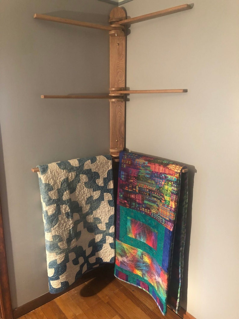 Handmade Red Oak Quilt Rack: 6-arm Wall Display - Etsy