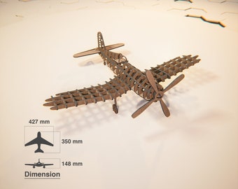 Vought F4U Corsair Laser Cut Wood Aircraft: 3D Model Plans (SVG, PDF)