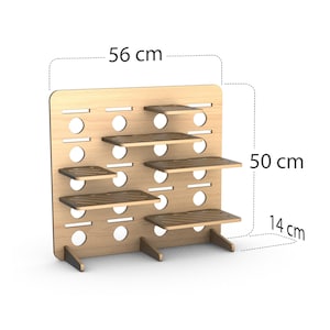 Wooden Pegboard Modular Organizer Shelf, Kitchen Standalone Counter Top Shelf, Multipurpose Organizer image 5