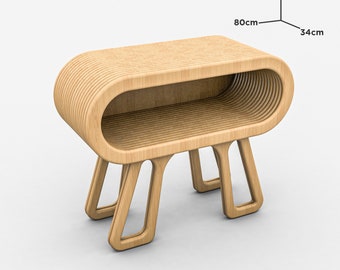 ミニマリストな木製コンソールテーブル SVG プラン：CNC 合板棚（デジタルダウンロード）