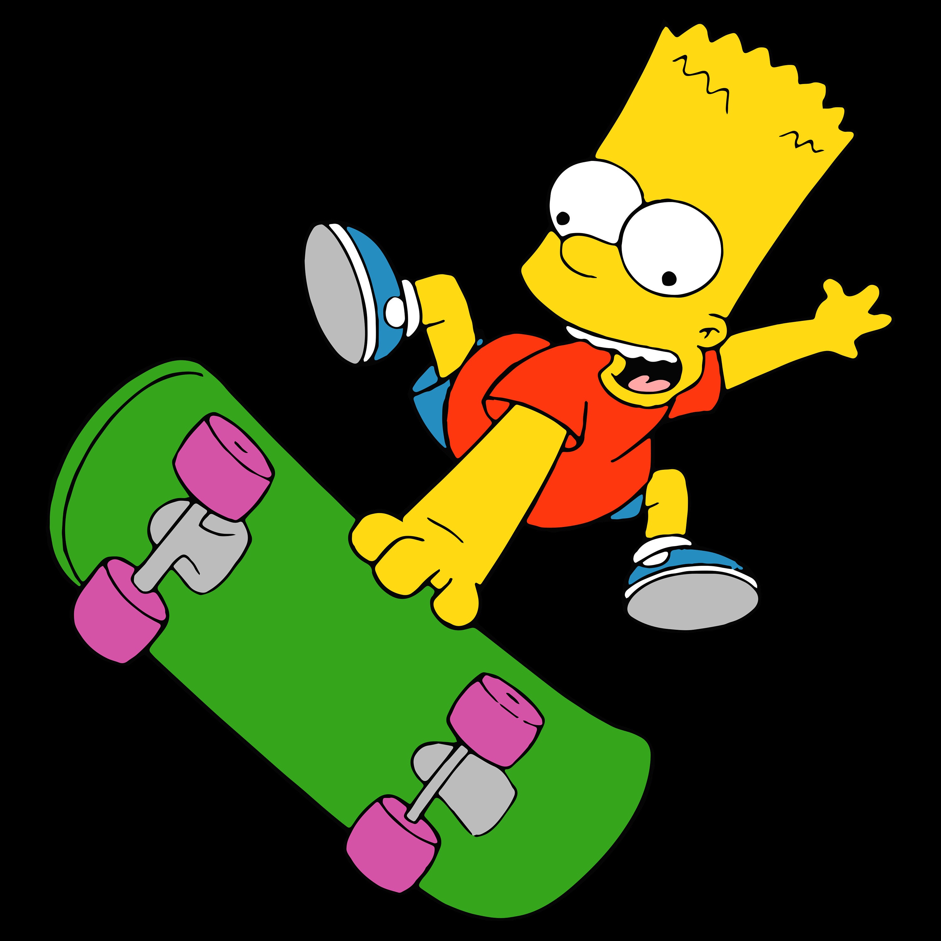 Simpsons Clip Art Png Svg Bart Skateboard , Simpsons Svg Png Cut Files ...