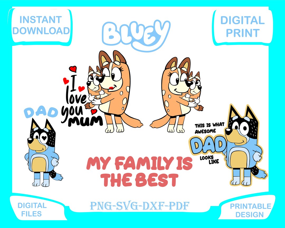 Bluey SVG PNG Hug Toy All bluey Cut Files for Cricut Bluey Etsy