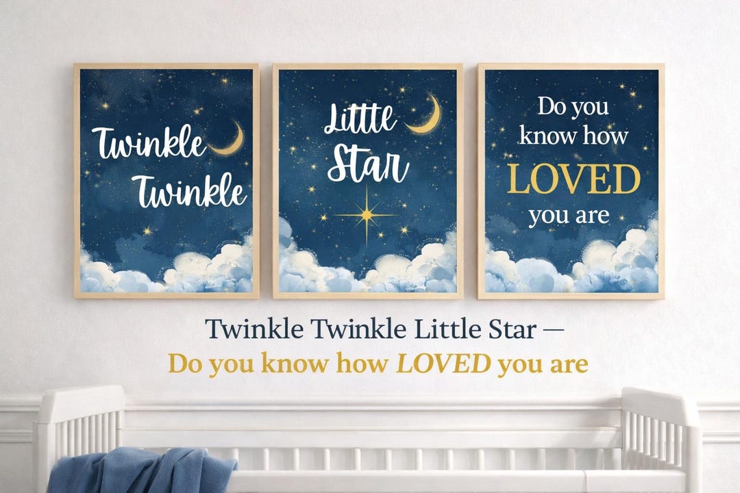 Twinkle Twinkle Little Star Nursery Wall Art Set of 3, Do You Know How ...