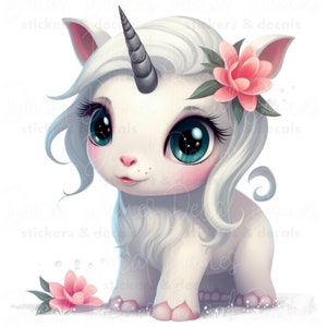 Cute Unicorn Sticker - Colorful Vinyl Decal for Water Bottles & Scrapbooking Art - Fun Kids Gift, Adorable Unicorn Decor