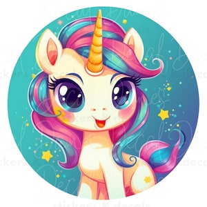 Cute Unicorn Sticker | Kawaii Vinyl Decal | Adorable Animal Stickers for Kids | Fun & Whimsical Decor