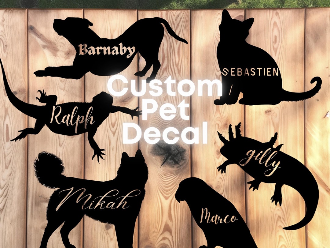 Vinyl Custom Decal, Custom Decal Name, Pet Decal Sticker, Custom Pet