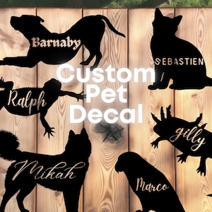 Custom Pet Decal - Personalized Dog & Cat Stickers for Car, Vinyl Pet Lover Gift, Unique Name Decal, Fun Home Decor