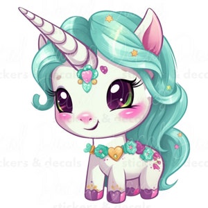 Cute Unicorn Sticker | Kawaii Vinyl Decal, Adorable Animal Stickers for Kids, Fun & Whimsical Gift Idea