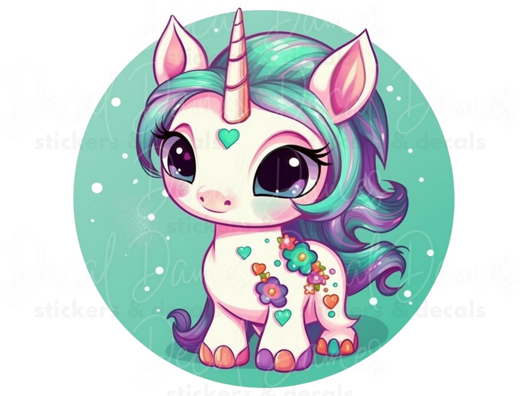 Cute Unicorn Sticker, Baby Unicorn Gifts, Mini Unicorn Sticker, Art