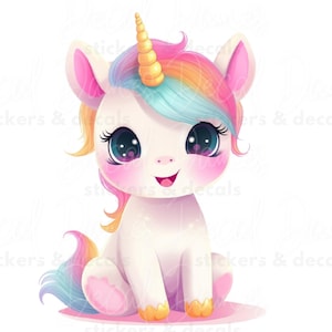 Cute Unicorn Sticker | Vinyl Stickers for Kids, Cute Gift for Unicorn Lovers & Party Favors, Waterproof Decals, Whimsical Art