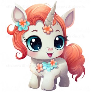 Cute Unicorn Sticker | Vinyl Decal for Laptops, Water Bottles & Journals | Colorful Unicorn Art, Kids Room Decor