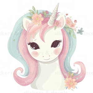 Cute Unicorn Sticker | Kawaii Vinyl Decal | Adorable Animal Sticker for Kids | Fun & Whimsical Stationery Decor