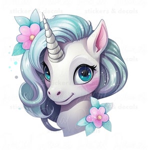Cute Unicorn Sticker | Colorful Vinyl Art for Water Bottles & Scrapbooking | Magical Gift for Unicorn Lovers