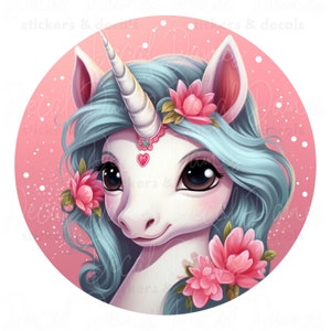 Cute Unicorn Sticker | Colorful Vinyl Art for Water Bottles & Scrapbooking | Adorable Unicorn Decal