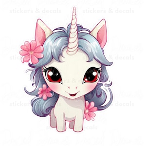 Cute Unicorn Sticker | Colorful Vinyl Art for Water Bottles & Scrapbooking Decor | Perfect Gift for Unicorn Lovers