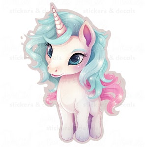 Cute Unicorn Sticker | Colorful Vinyl Art for Water Bottles & Scrapbooking | Adorable Unicorn Decal for Kids