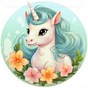 Cute Unicorn Sticker - Colorful Vinyl Decal for Water Bottles & Scrapbooking | Adorable Unicorn Art for Kids and Adults
