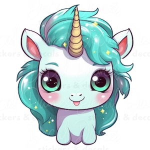 Leuke Unicorn Sticker, Baby Unicorn Gifts, Mini Unicorn Sticker, Art Vinyl Stickers, Kleine Vinyl Sticker, Grote Vinyl Sticker,