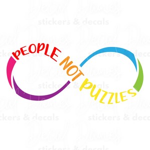 Vinyl Sticker - People Not Puzzles, Autism and ADHD Gift, Neurodiversity Vinyl Decal, Support Inclusion & Awareness