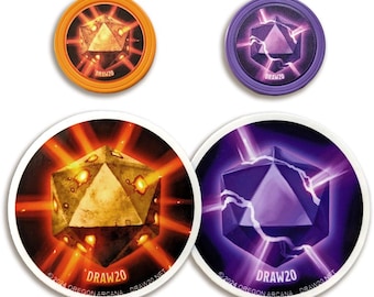 Fichas y pegatinas de éxito/fracaso para mazos de fundadores para D&D y juegos de rol de mesa.