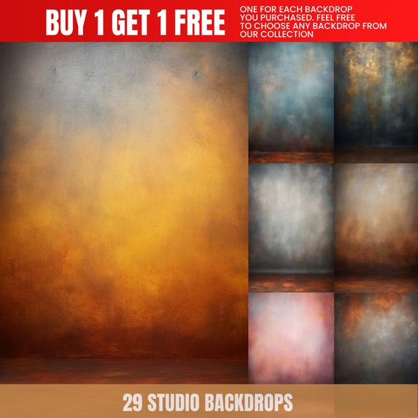 29 Digital Studio Backdrops for Photoshop, Maternity Photo Editing Backgrounds, Classic Textured Dark & Moody Photography Overlays