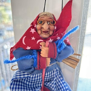 Decorative Kitchen Witch Opalina blue | Handmade