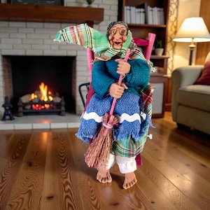 Bruja decorativa de cocina Irma verde / Hecha a mano