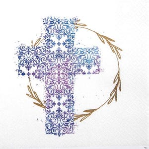 Servilletas decoupage Cruz azul