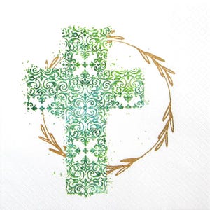 Servilletas decoupage Cruz verde