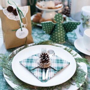 Servilletas decoupage cuadros verdes