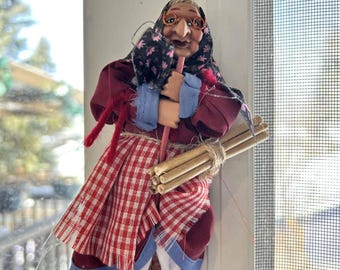 Decorative Kitchen Witch Opalina red | Handmade