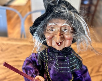 Kitchen Witch Doll Vexie purple | Handmade