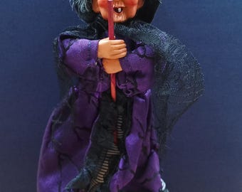 Kitchen Witch Doll Greta purple | Handmade
